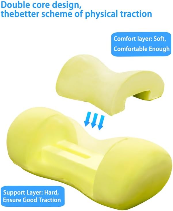 Bespilow Cervical Neck Pillow for Pain Relief - Small Cylinder Neck Roll & Round Bolster - Portable Memory Foam Traction Device for TMJ, Hump Correction, Travel & Sleeping Support,Odorless