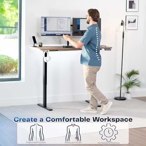 VIVO Reclaimed Wood 60 x 24 in Standing Desk, DESK-KIT-1B6P