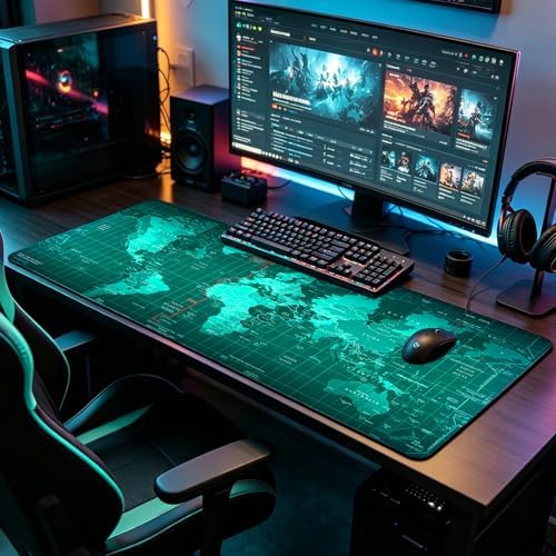 Mouse Pad Gaming - Desk Mat for Keyboard and Mouse - Large Mouse Pads for Desk, Gaming Mousepad with Non-Slip Base, Desks Pad (31.5" X 11.8") for Game, Office and Home