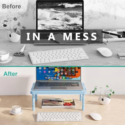 WALI Computer Monitor Stand for Desk, Adjustable Laptop Riser, up to 44 lbs