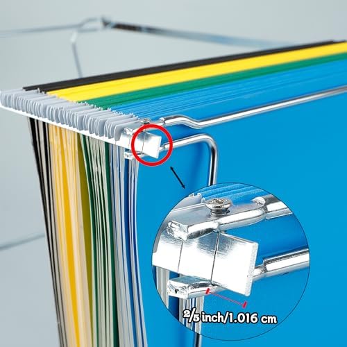 Heavy Duty Steel Hanging File Frame,Letter Size Hanging File Folder Frame,Adjustable Length 11" to 18",4 Packs(Without Folders)