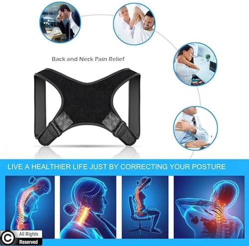 Adjustable Posture Corrector Brace for Men Universal Fit Upper Back, Shoulder & Clavicle Support, Helps Improve Posture & Relieve Neck, Shoulder & Back Pain (Patented Design)