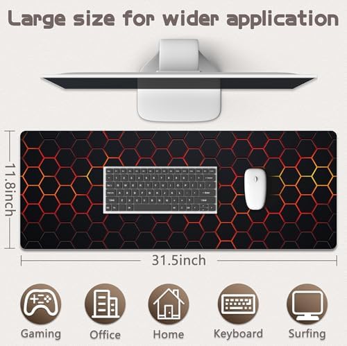 Mouse Pad Gaming - Desk Mat for Keyboard and Mouse - Large Mouse Pads for Desk, Gaming Mousepad with Non-Slip Base, Desks Pad (31.5" X 11.8") for Game, Office and Home