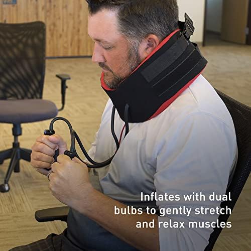 TracCollar Body Sport Cervical Neck Traction Device, Fits 16 in. to 18 in. Size (Medium/Large) - Inflatable, Adjustable Stretcher for Pain Relief with Two-Hand Pump System