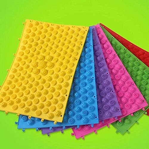 Foot Massage Mat Acupressure Mat Foot Reflexology Walking Toe Plate Massage Pad Bathroom Mat Yoga Mat Anti-Slip Mat Outdoor Game 2 PCS (Yellow)