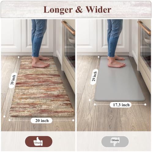 KIMODE Kitchen Mats Cushioned Anti Fatigue,Farmhouse Kitchen Runner 20"x39"