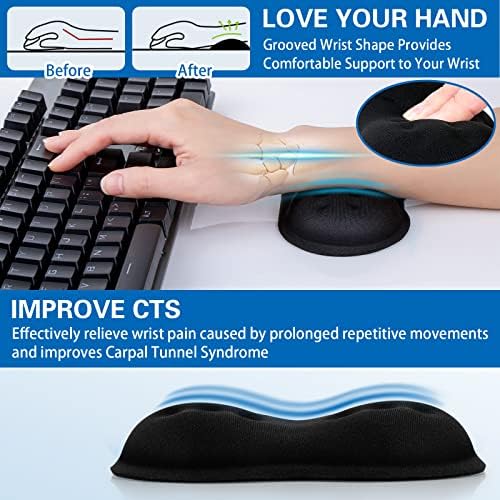 2 Pack Mouse Wrist Rest, Canjoy Wrist Rest for Mouse Memory Foam Wrist Pad