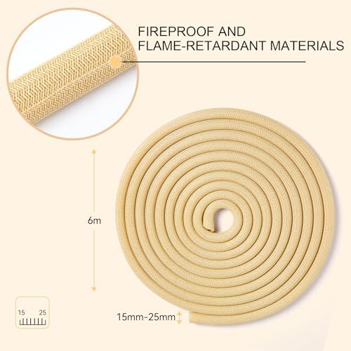 AGPTEK Cable Sleeve, 20ft - 1 inch Cable Management Cord Hider, Wood Color