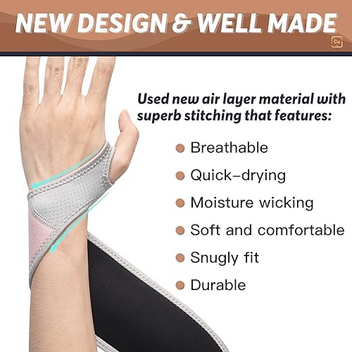 INDEEMAX Copper Carpal Tunnel Wrist Brace 2 Pack, Support for Pain Relief