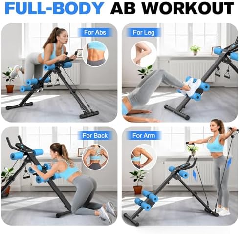 DERACY Ab Workout Machine Adjustable Ab Trainer Abdominal Trainer for Home Gym Foldable Ab Crunch Machine for Core 440 LBS