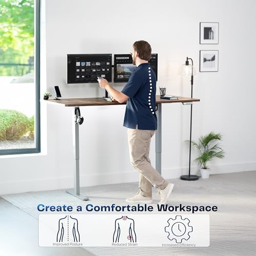VIVO Rustic Vintage Brown 71 x 30 in Standing Desk, DESK-KIT-1G7N
