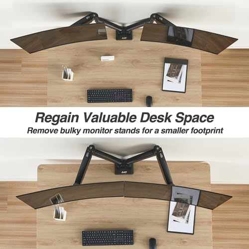 AVLT Dual Monitor Arm Desk Mount for 13-43" Screens, Heavy Duty - Black