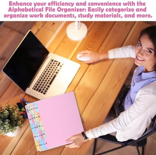 gisgfim 25 Alphabet File Guides, A‑Z Top‑Tab File Cabinet Dividers, Pastel