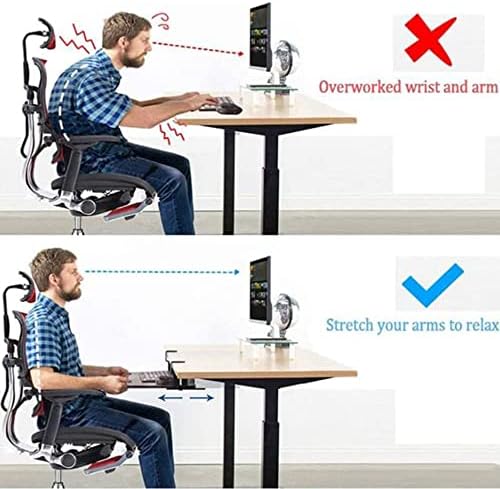Desk Keyboard Holder,Computer Keyboard Stand, C Clamp Keyboard Tray,Clamp-on Shelf Pull Out Platform, Height Adjustable Keyboard Platform Under Desk (Walnut 55cm)