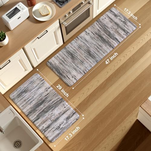 KIMODE Anti Fatigue Kitchen Mats for Floor, Abstract Farmhouse Kitchen Rugs