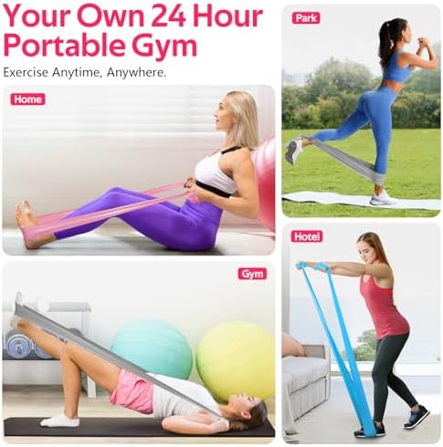 Resistance Bands Set, Exercise Bands for Physical Therapy, Pilates, Yoga