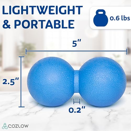 Peanut Massage Ball - Solid TPE - Deep Tissue Pain Relief - Blazing Blue