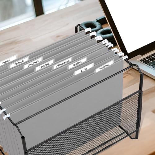 HERKKA Hanging File Folders, 30 Pack Reinforced Letter Size Hanging Folders, Designed for Bulky Files, Filing Cabinet, 1/5-Cut Adjustable Tabs (Gray)