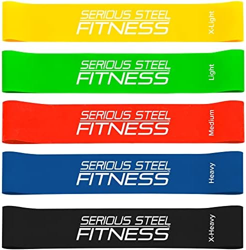 Serious Steel Fitness Mini Resistance Loop Bands | Rehab and Prehab Stretch Bands | 12" Exercise Workout Bands (Sets of 5 Pack and Sets of 10 Pack Trainer Options Available!)