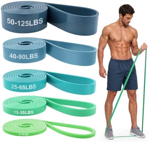 Renoj Resistance Bands for Working Out, 5 Levels Pull Up Assistance Bands Set for Workout, Exercise, Home Gym & Strength Training