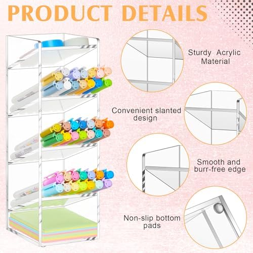 MotiMind Acrylic Pen and Marker Organizer for 50 Markers