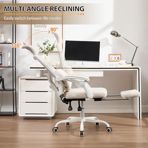 Qulomvs Ergonomic Office Chair with Massage&Heated Lumbar Support, Kneading Massage Office Chair with Foot Rest, Reclining Home Office Desk Chair Adjustable Mesh Computer Desk Chair with Wheels