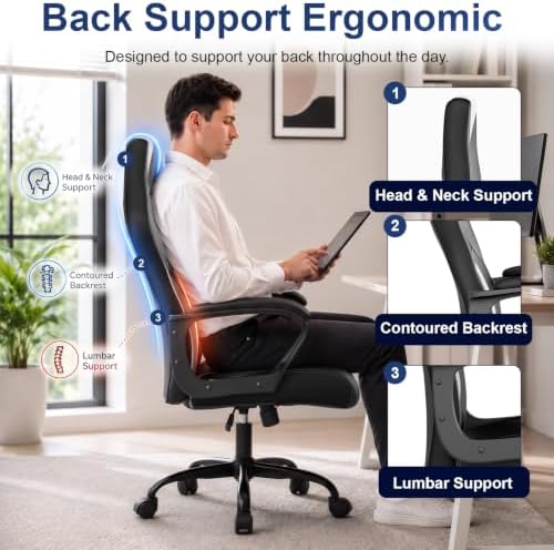 PayLessHere Gaming Chair Ergonomic Office Chair Computer Chair with Lumbar Support Ergonomic Pu Leather Adjustable Height Executive Chair for Women Men and Adults,White