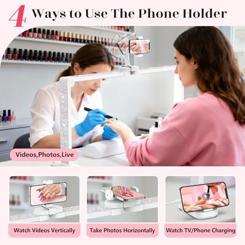Half Moon Light for Nail Desk: 34" Large Foldable Nail Light for Desk