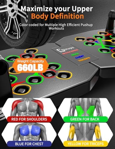 BBTOPS Push Up Board, Pilates Bar & Fitness Accessories, 25 in 1 Foldable Push up Bar for Home Gym, Workout Exercise Professional Push Up Strength Training Equipment for Man and Women