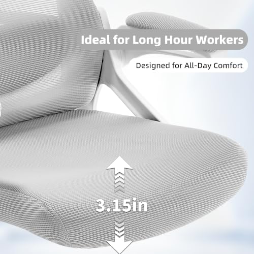 Ergonomic Mesh Office Chair with 2D Adjustable Headrest and Lumbar Support