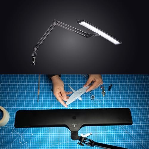 daylight Lumi Task Lamp - Professional 4000 Lux LED Desk Lamp, Adjustable, Color Accurate, Eye-Caring for Office, Home Office, Artist, and Reading - Black