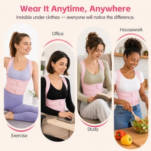 Posture Corrector for Women & Men, Adjustable Full Back Brace Support