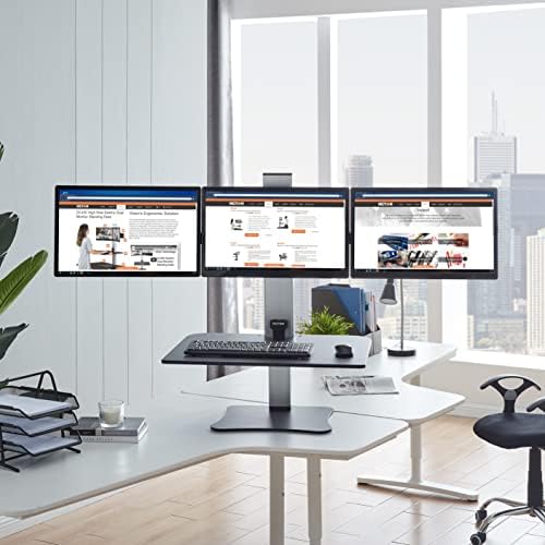 Victor High Rise Electric Sit-Stand Standing Desk Converter, Black