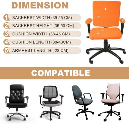 uxcell Computer Office Chair Cover with Armrest Covers for Computer Rotating Chair, Desk Chairs Sky Blue