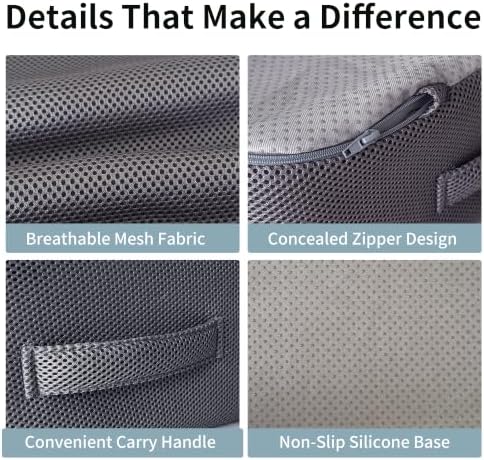 6" Extra Thick Memory Foam Office Chair Cushion – 2-Layer Booster Seat for Back & Tailbone Pain Relief, 18 x 16 x 6in Non-Slip Cushion with Carry Handle for Wheelchair, Car, and Airplane