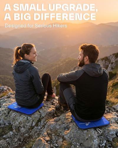 Sportneer Sitting Pad, Lightweight Waterproof Folding Seat Pad for Backpacking, 15.75'' x 15.75'' Portable Camping Seat Mat for Hiking, Picnics & Outdoor Use