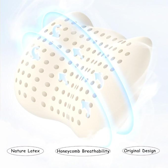 Latex Car Lumbar Support Pillow, Ergonomic Car Back Cushion, Car Seat Back Support for Driving Lower Back Pain Relief Waist Pillow (Gray)