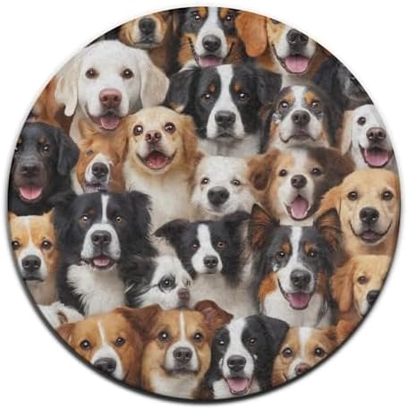 Soft Round Yoga Carpet, Office Chair Decor Round Mat for Carpet and Hardwood Floors Cute Dogs Puppy Retriever