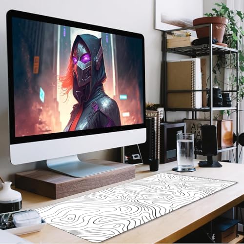 Large Mouse Pad Big Desk Mat Large Office Desk Pad, Black Line