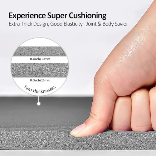 Gruper Yoga Mat Non Slip, 10/15mm Thick NBR Extra Thick Yoga Mat