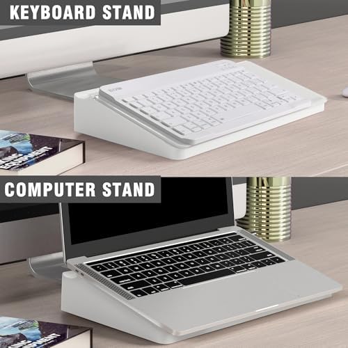 SELEAD Desktop Glass Whiteboard with Storage, 5 Markers and 1 Eraser, White