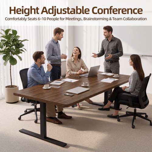 TIQLAB 71 * 30 Large Standing Desk, Conference Room Tables, Black Walnut