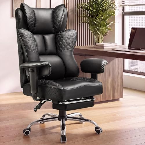 COMHOMA Big and Tall Gaming Chair with Footrest Ergonomic Office Chair