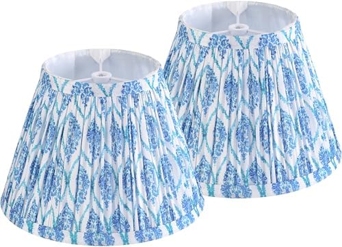 GO&SO Small Pleated Bell Lamp Shades Set of 2,5"×9"×6.4" Multicolor Shade