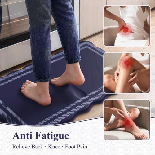 KIMODE Anti Fatigue Mats for Kitchen Floor,Farmhouse Kitchen Rugs Sets of 2