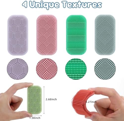 Sensory Stickers for Kids & Adults – 8-Pack Silicone Calm Strips with Layered Bristle Textures for Anxiety Relief, Autism & ADHD – Quiet Desk Fidget Toys for Classroom & Office – Stocking Stuffers