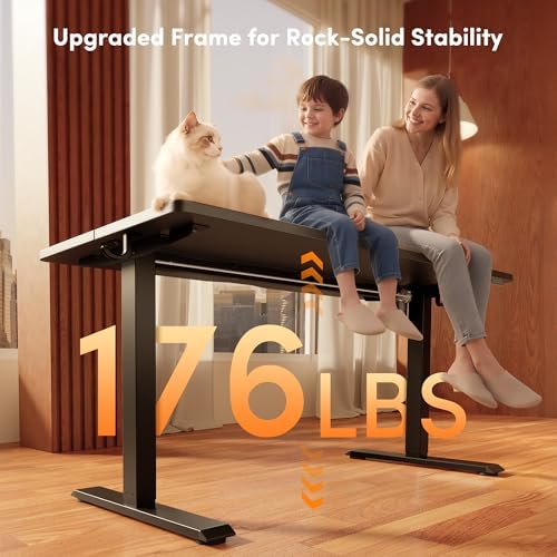FEZIBO Standing Desk 48 × 24 Inch Electric Height Adjustable, Black