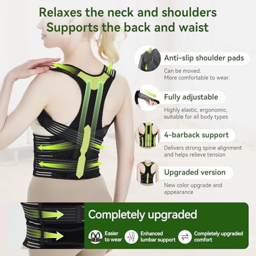 Posture Corrector for Women and Men, Breathable Full Back Brace Support