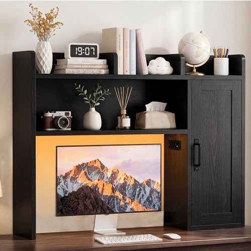 Desktop Storage Shelf, 37.4" Computer Desk Organizer 3-Tier Wood