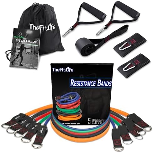 TheFitLife Resistance Bands Set with Handles, Door Anchor and Ankle Straps